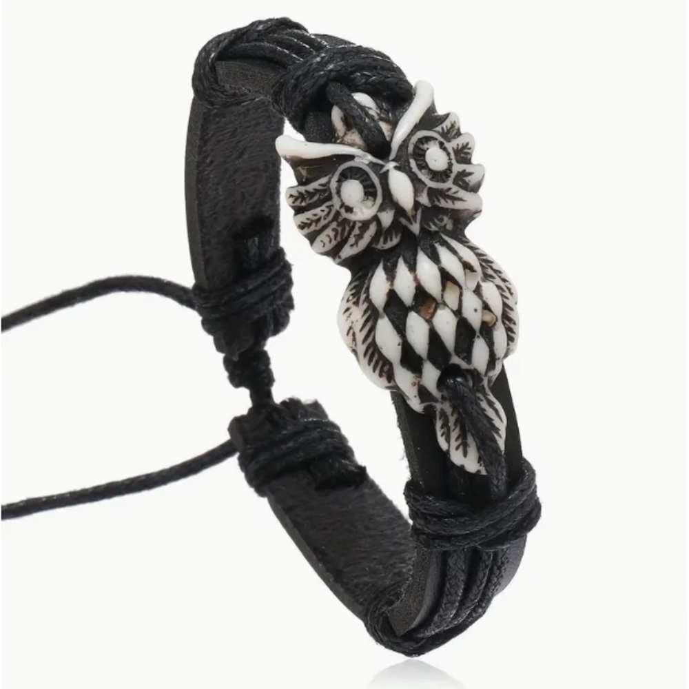 Synethic Leather Turtle or Owl Adjustable Bracelet - Picture 5 of 7